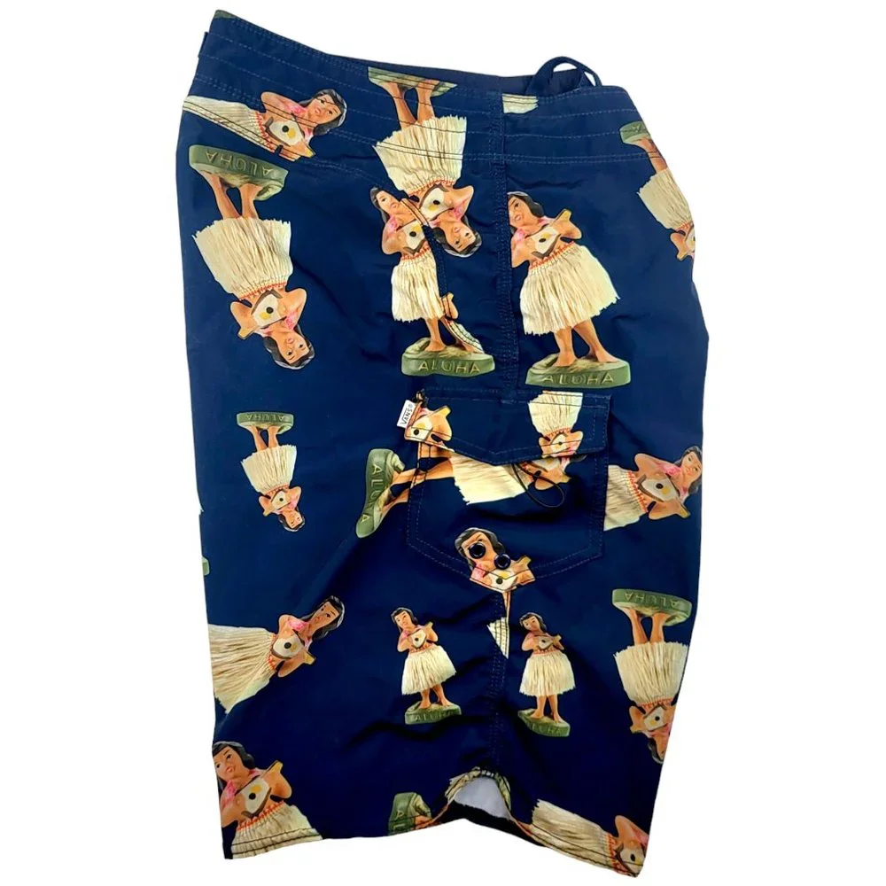 Van's Off The Wall Aloha Hula Girl Surf Boardshorts - Size 32/M 19